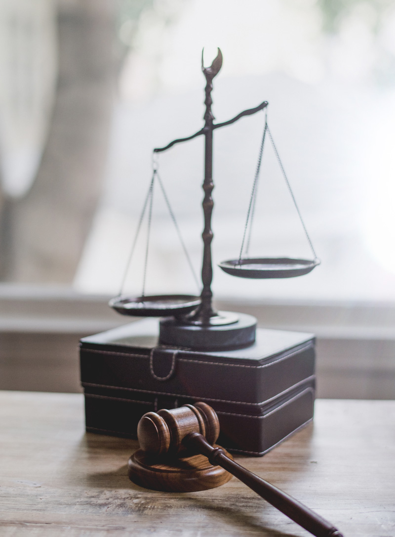 Scales of Justice and Gavel on Display